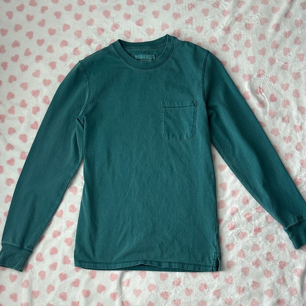 Goodfellow & Co Teal Long Sleeve Tee with Pocket